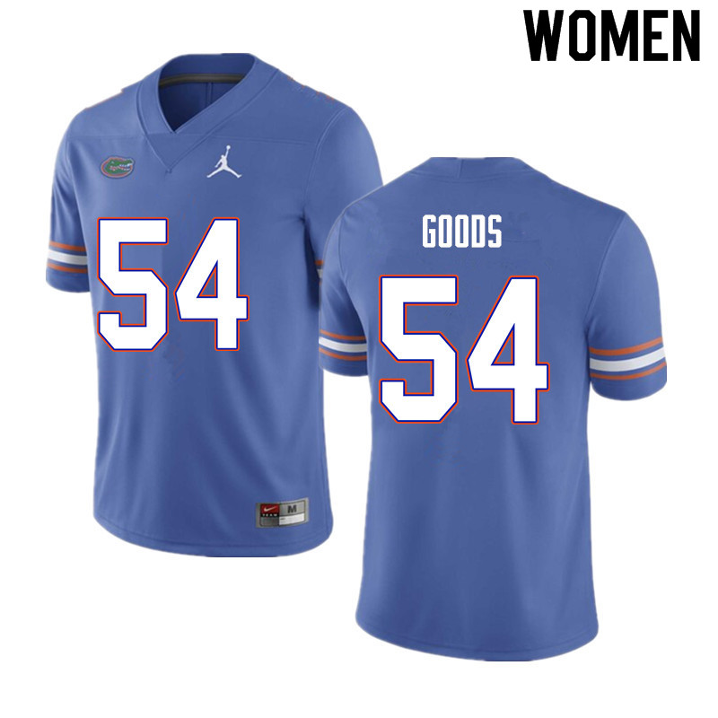 Women #54 Lamar Goods Florida Gators College Football Jerseys Sale-Blue - Click Image to Close